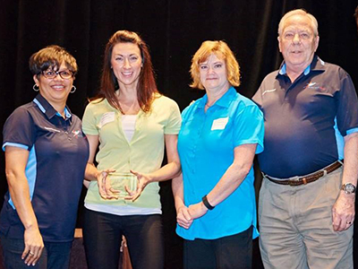 The City got fourth place in the Austin Business Journal's Healthiest Employers area competition: (l to r) Valerie Francois, Saridon Chambless, Sherril Friedrich, and Jay Light.