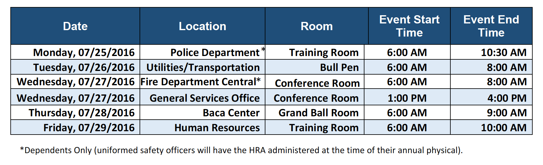HRA Schedule